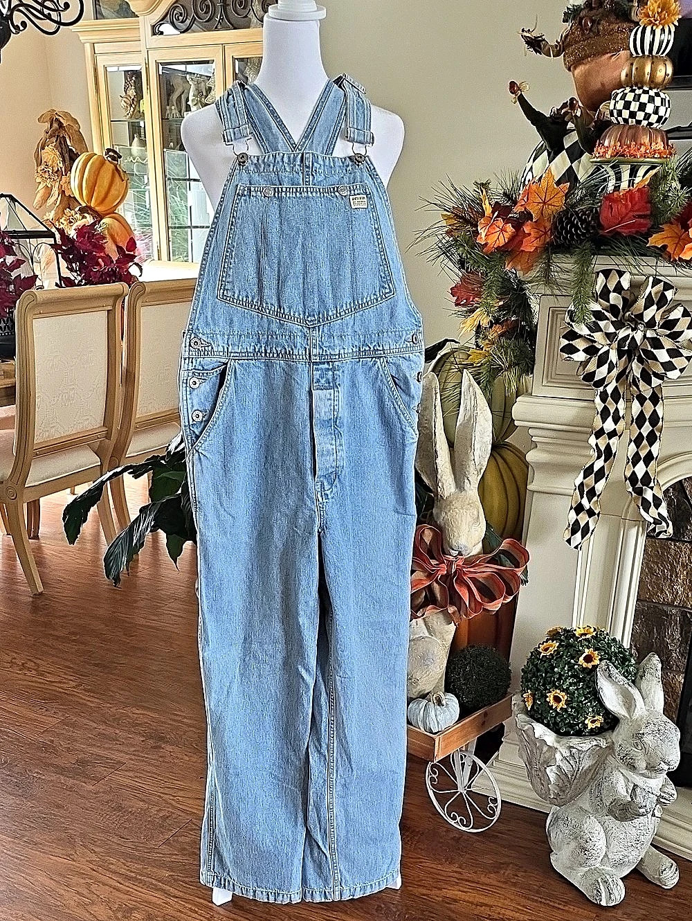 GUESS American Tradition Denim Overalls in Blue Size XL